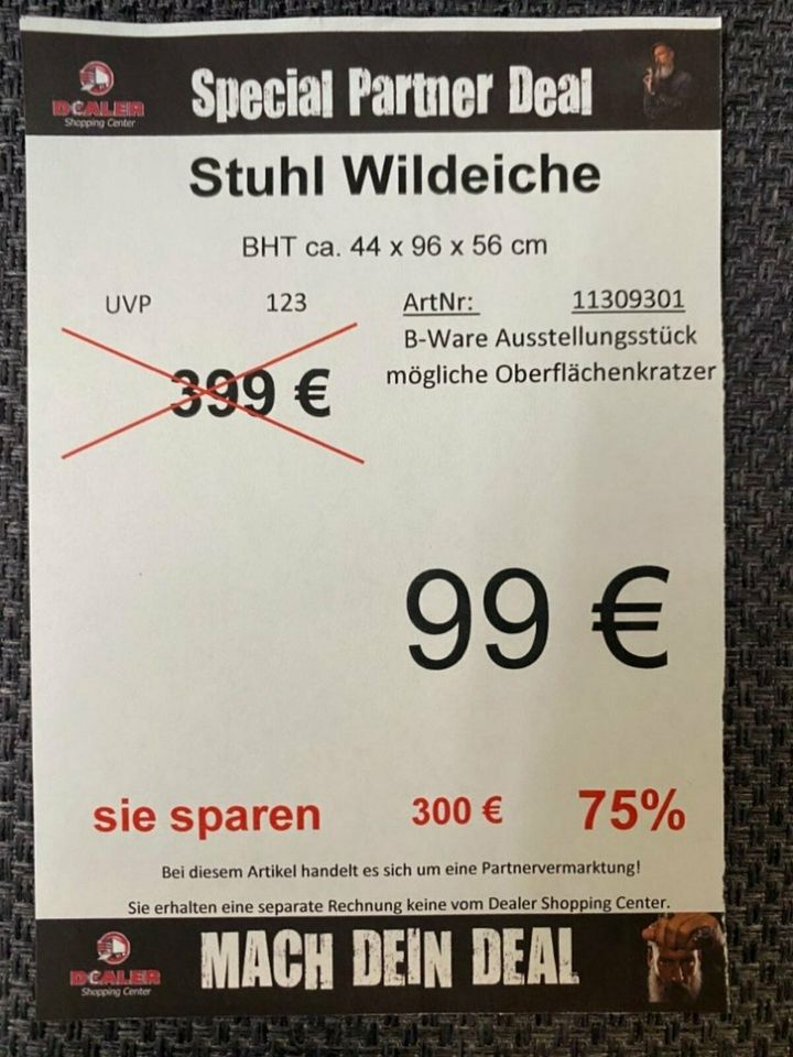 (MG) Stuhl / Esszimmerstuhl wildeiche grau statt 399€ in Zeitz