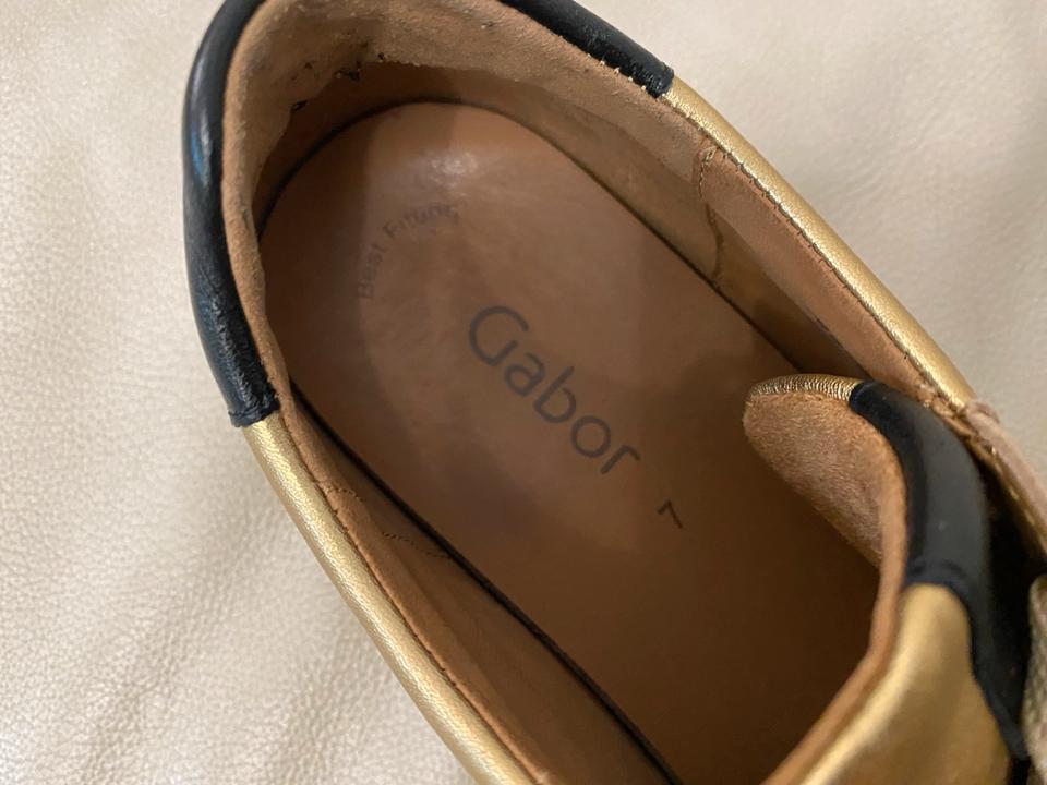 Gabor Damen Sneakers Gold/schwarz/beige aktuelle Kollektion in St. Leon-Rot