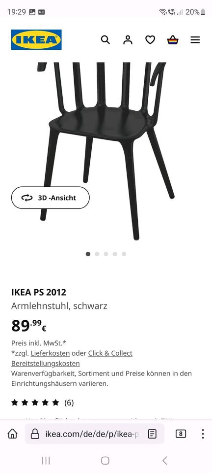 Ikea PS Stuhl 2012 schwarz scandi modern Design Sessel in Bovenden