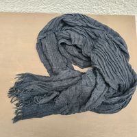 Schal plisee blaugrau Mischgewebe Baumwolle Viskose Hessen - Büdingen Vorschau