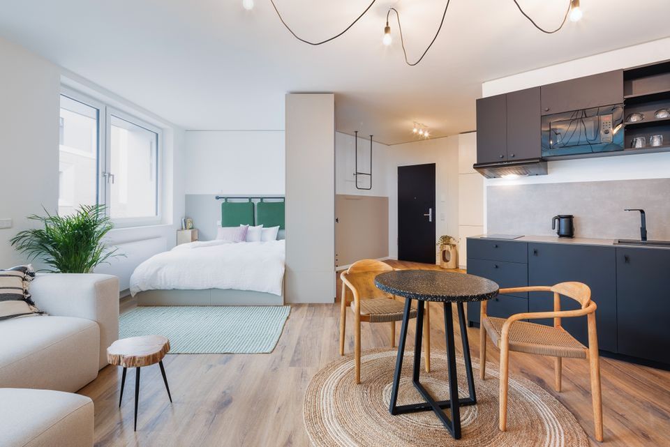 Möbliertes großes Studio-Apartment am Hauptbahnhof in Münster-Hafen