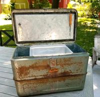 Vagabond Vintage Metall Cooler Patina VW T1 Käfer Bayern - Augsburg Vorschau