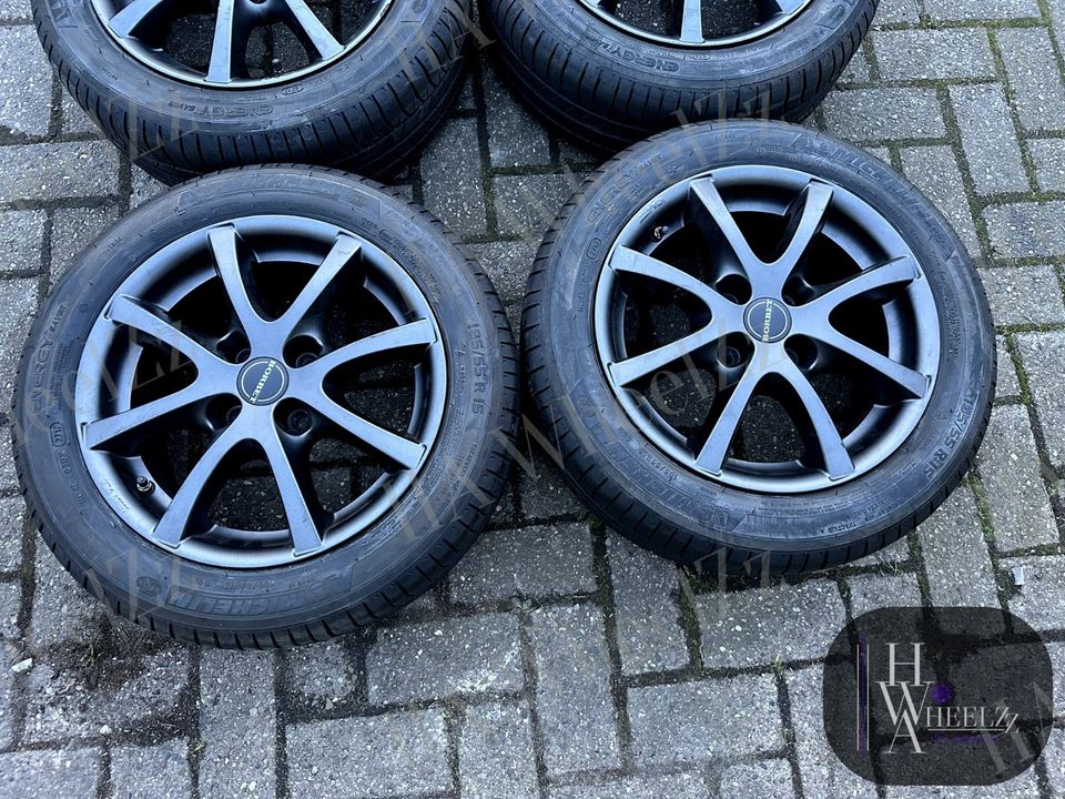 BORBET Alufelgen grau Sommerräder 4x100 ➡️ 185/55 R15 MICHELIN Sommerreifen ➡️ Hyundai Accent Getz i10 Kia Picanto JA Nissan Micra K12 K13 ➡️ Sommer Reifen Felgen ET35 in Bünde