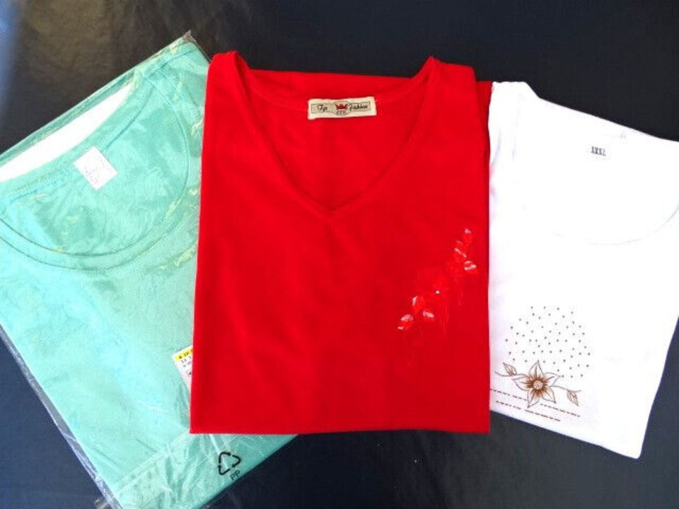 ✴️ 3 neue/neuwertige T-Shirts XXXL 3XL rot, grün, weiß ✴️ in Heidenau