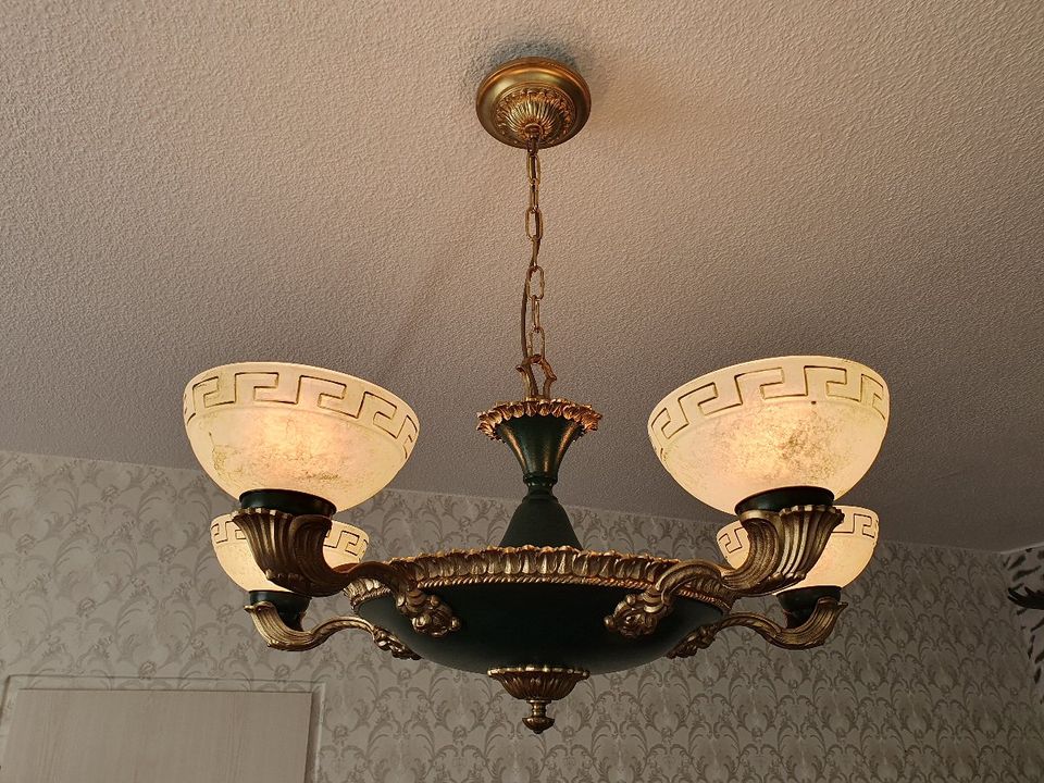 alte Messing Deckenlampe im Empire Stil Kronleuchter in Berlin