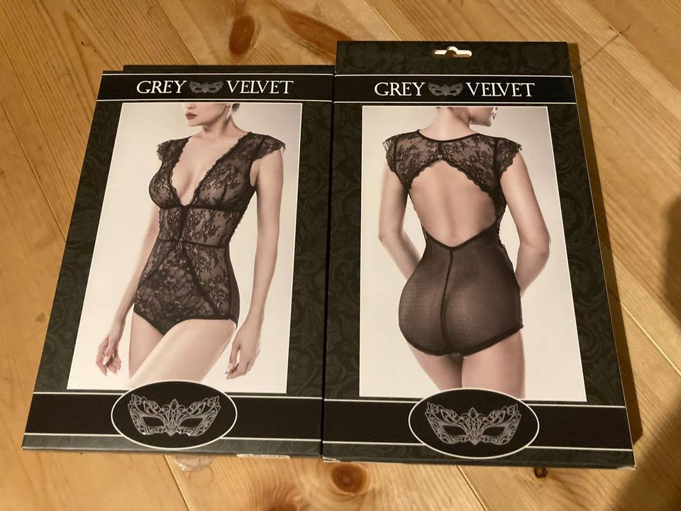 Grey Velvet Corsage Body Negligé NEUwertig Größe XL XXL 42 44 in Hildburghausen