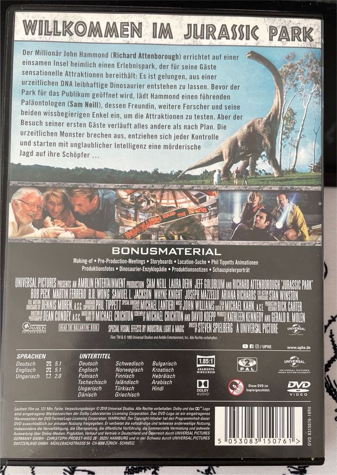 Jurassic Park DVD sehr guter Zustand!! in Hannover