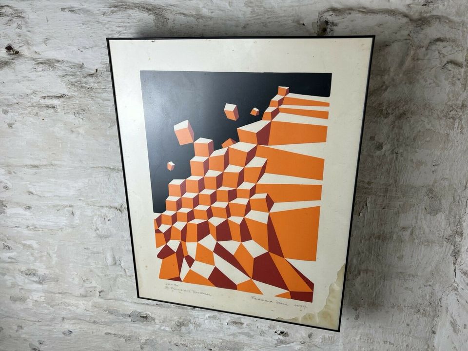 70er Jahre Grafik Signiert 50x40cm in Düsseldorf