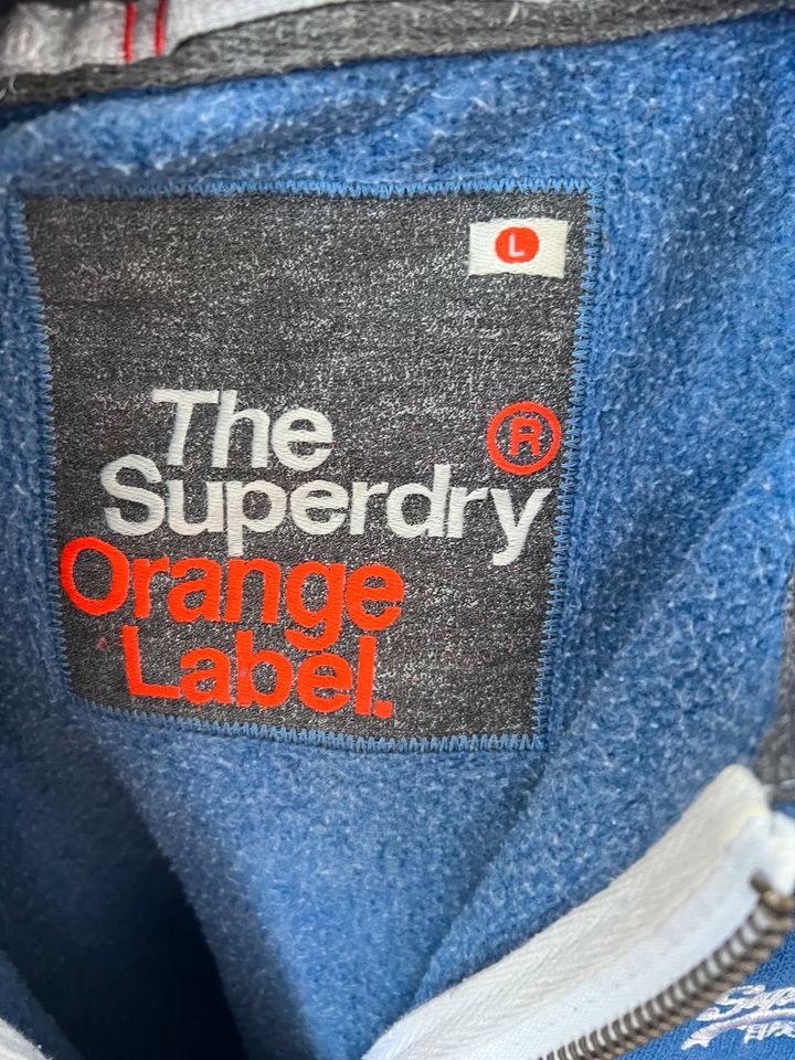 Herren Superdry Kapuzejacke, Jacke, mit Logo blau, Gr L in Hamburg