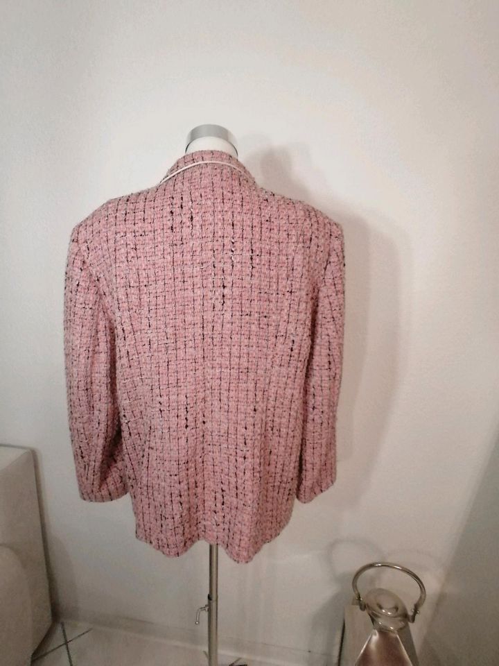 Blazer, Jacke Strick Optik Gr.L rosa/weiß in Delmenhorst