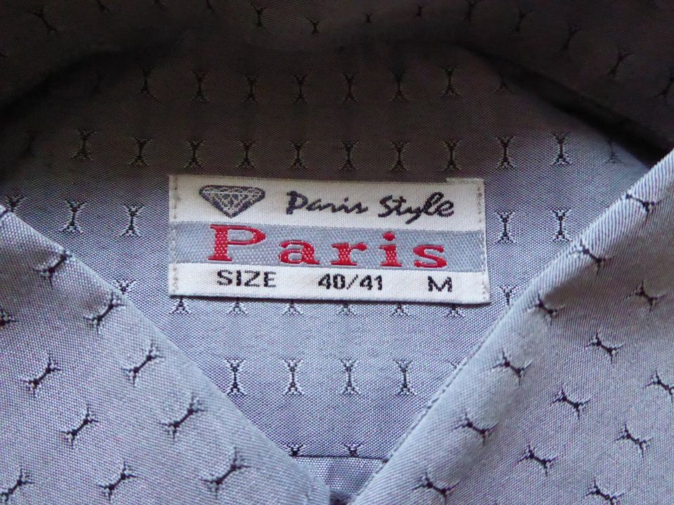 Paris Stil Herren Männer Hemd langarm grau Größe XL in Erfurt