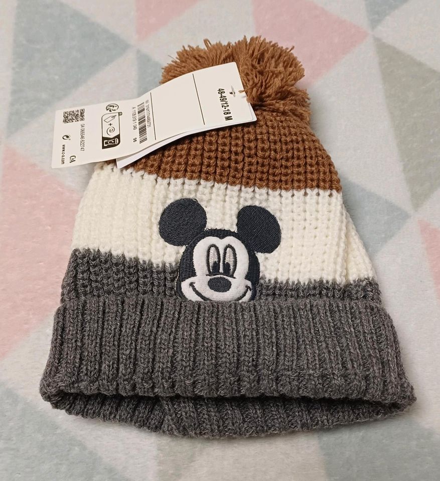 Baby Wintermütze Mickey  Gr. 48/49  C&A  neu in Oberhaid