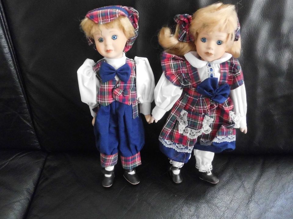 Porzellanpuppenpaar Harry&Sally Puppen Deko Porzellan-Puppen Paar in Bernau