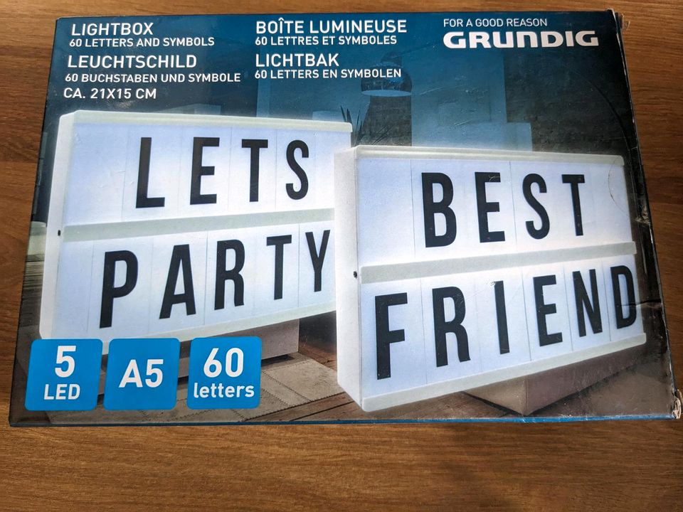 Lightbox mit Buchstaben & zahlen / neuwertig / Party Hochzeit in Sülfeld