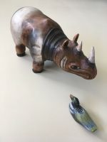 nettes Rhinozeros/Nashorn mit Ente - handgefertigte Holzarbeit Kr. Dachau - Dachau Vorschau