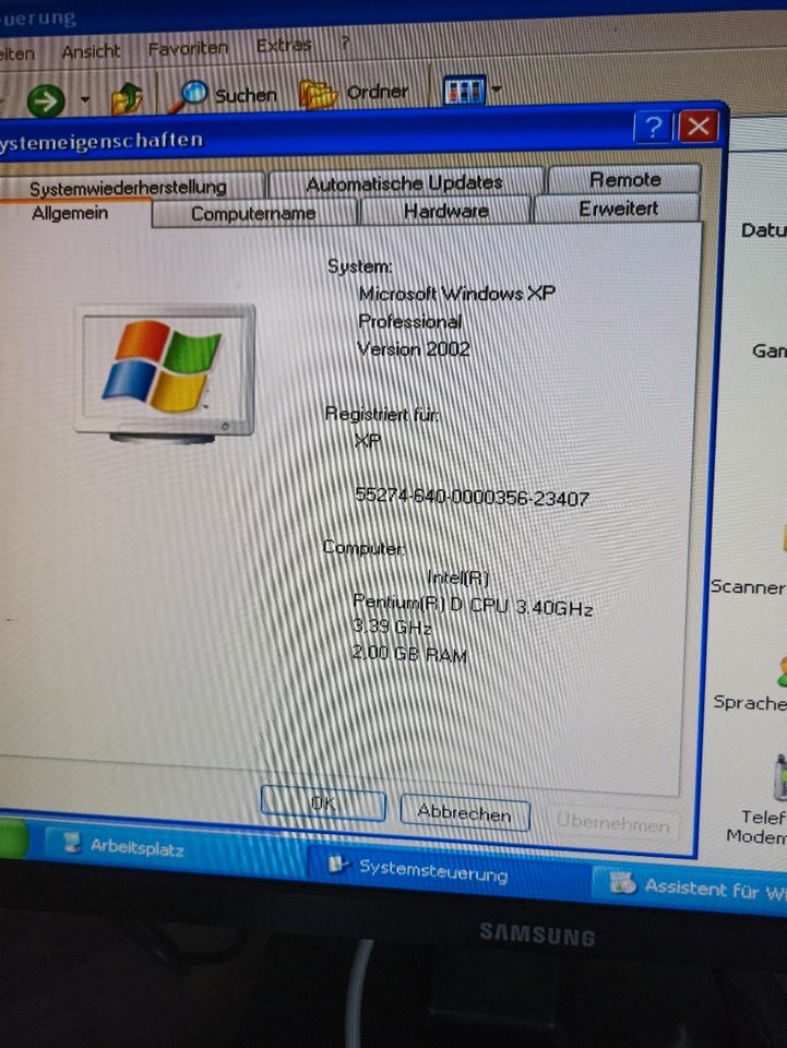 PC acer, Aspire T660 mit Windows XP, Monitor, Tastatur und Maus in Übach-Palenberg