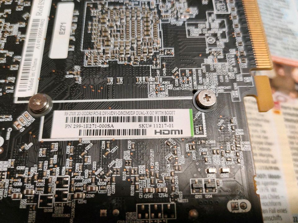2GB Sapphire Radeon R9 270X Dual-X Aktiv PCIe 3.0 x16 in Sinsheim