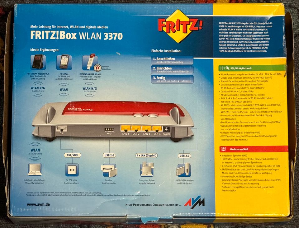 FritzBox 3370 - DSL-WLAN-Router in Grefrath