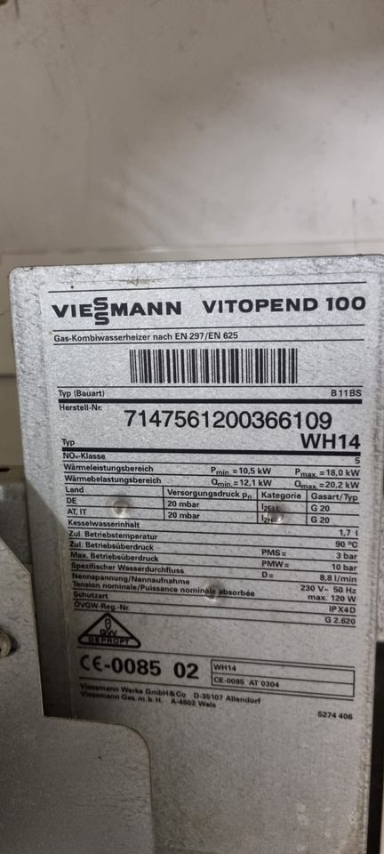 Heizungsanlagen Viessmann Vitopend 100 einwandfrei in Recklinghausen
