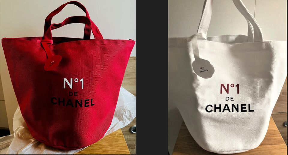 Chanel Set Taschen Shopper 2-Tlg rot & weiß neu in Lemberg