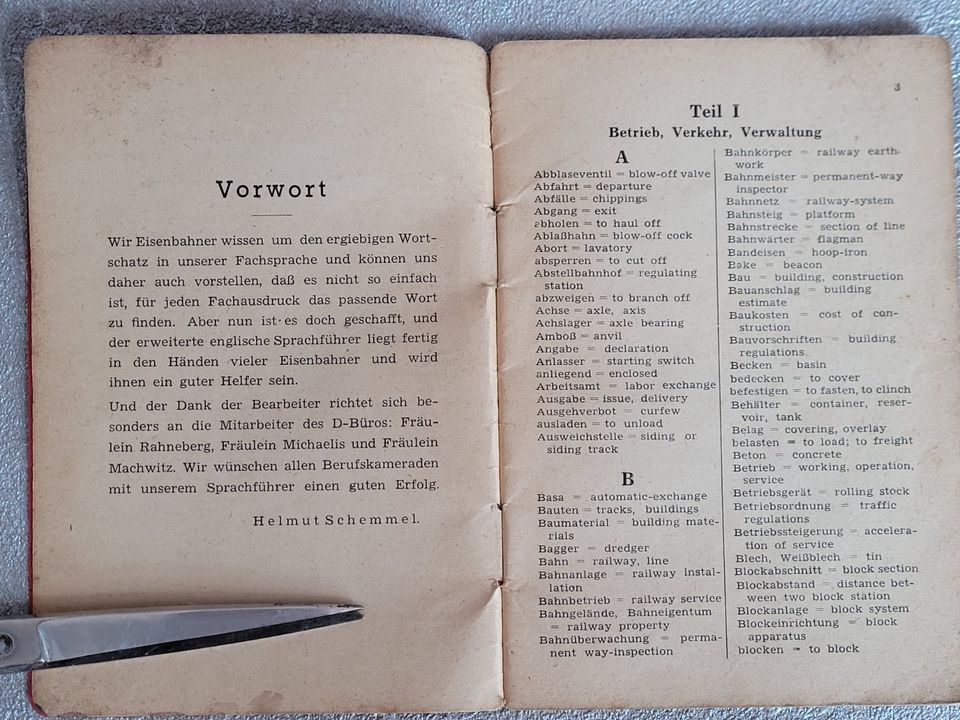 Der Sprachführer für Eisenbahner englisch 1946 - Rarität in Hameln