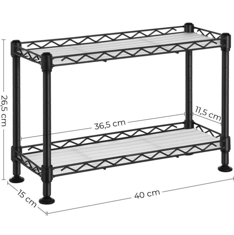 2 x Küchenregal Regal Utensilien Metall schwarz 40x15x26,5 cm in Bad Füssing