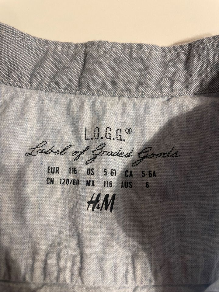 Jungen Hemd 116 hellblau H&M in Heiligenhaus