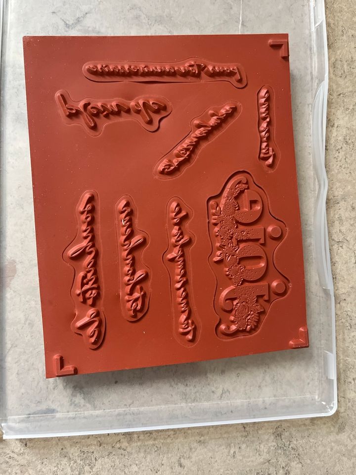 Stampin Up Stempel 2er Set „Freude“ Französisch in Wellen