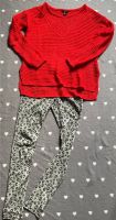 Set Jeggings Hose Pulli rot neon Leo grau schwarz S 36 Bayern - Kempten Vorschau