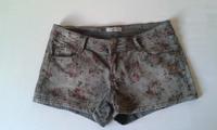 Jeans Shorts Gr. 38 grau mit Blumenmotiv, neuwertig Bayern - Karlstadt Vorschau