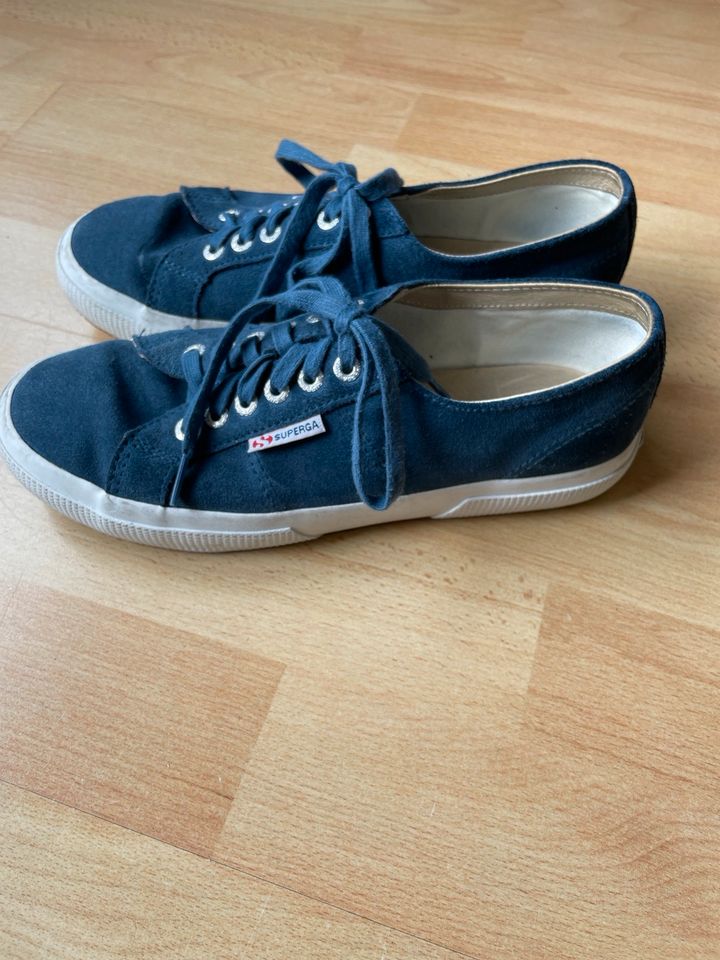 Superga, Schuhe, blau, Leder, Größe 39,5, Damen, Sneaker in Bielefeld
