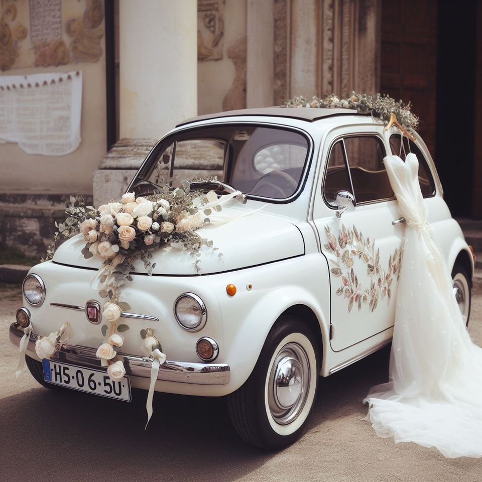 Hochzeitsauto Fiat 500 595 Abarth Replika Oldtimer Fotomotiv in Spalt