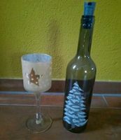 Weihnachtsdeko - Glas für Kerze - Flasche mit Lichterkette Bayern - Hirschaid Vorschau