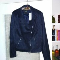 Bonita - Jacke im Biker-Stil, blau, Wildlederimitat, Gr. 40 - NEU Brandenburg - Cottbus Vorschau