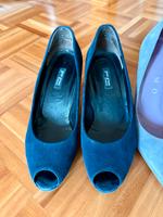 Paul Green Peeptoe - dunkelblaues Veloursleder - Größe 36,5 Hessen - Bad Homburg Vorschau