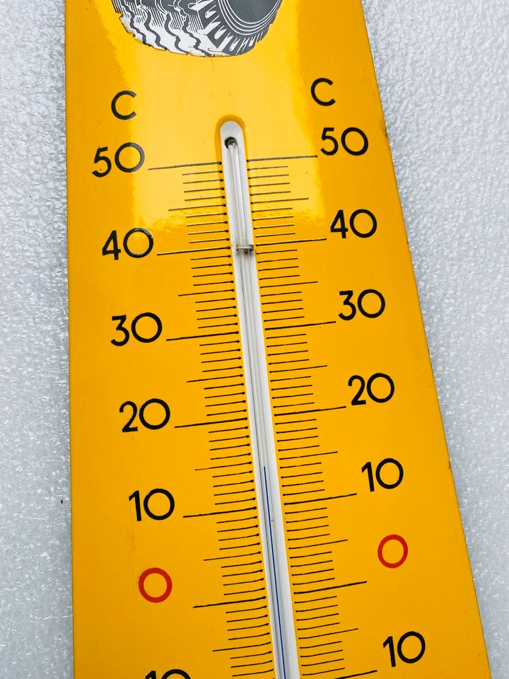 ‼️ EMAILSCHILD Veith Goodrich Thermometer Emailleschild um 1950 in Schiffweiler