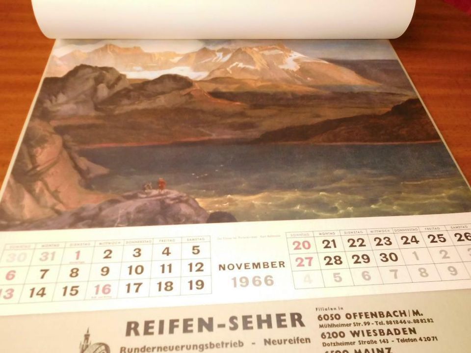 Alter DUNLOP Wandkalender von 1966 in Rabenau