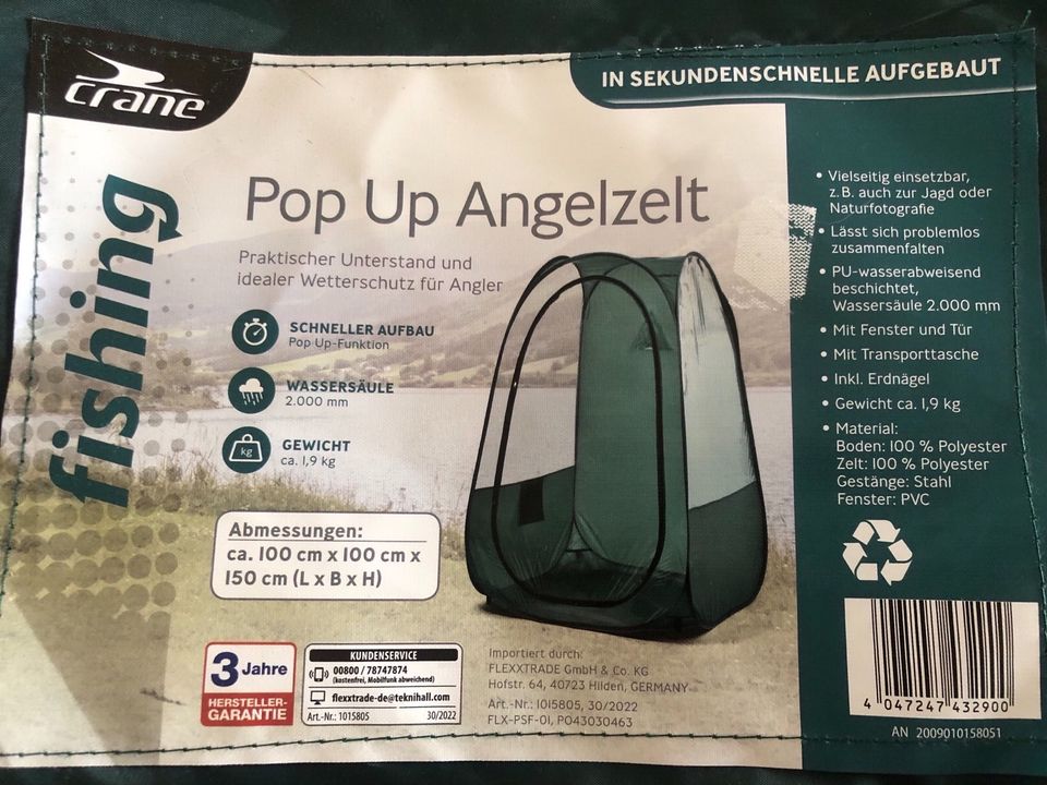 Pop-Up Angelzelt Zelt NEU in Dietramszell
