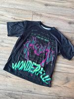 Cooles T-Shirt mit Formeln Buchstaben Muster in schwarz grün pink Bayern - Frensdorf Vorschau