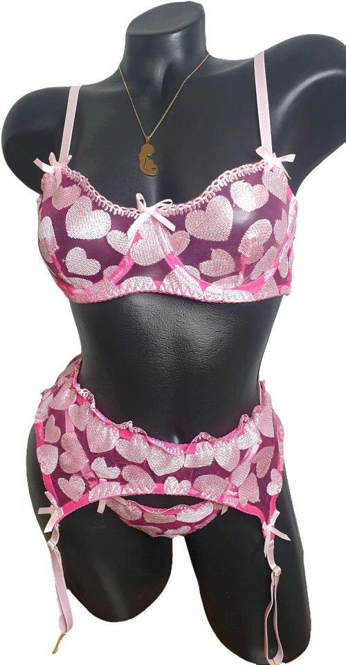 Pink Damen Unterwäsche set|Strapse Dessous set|durchsic in Hannover