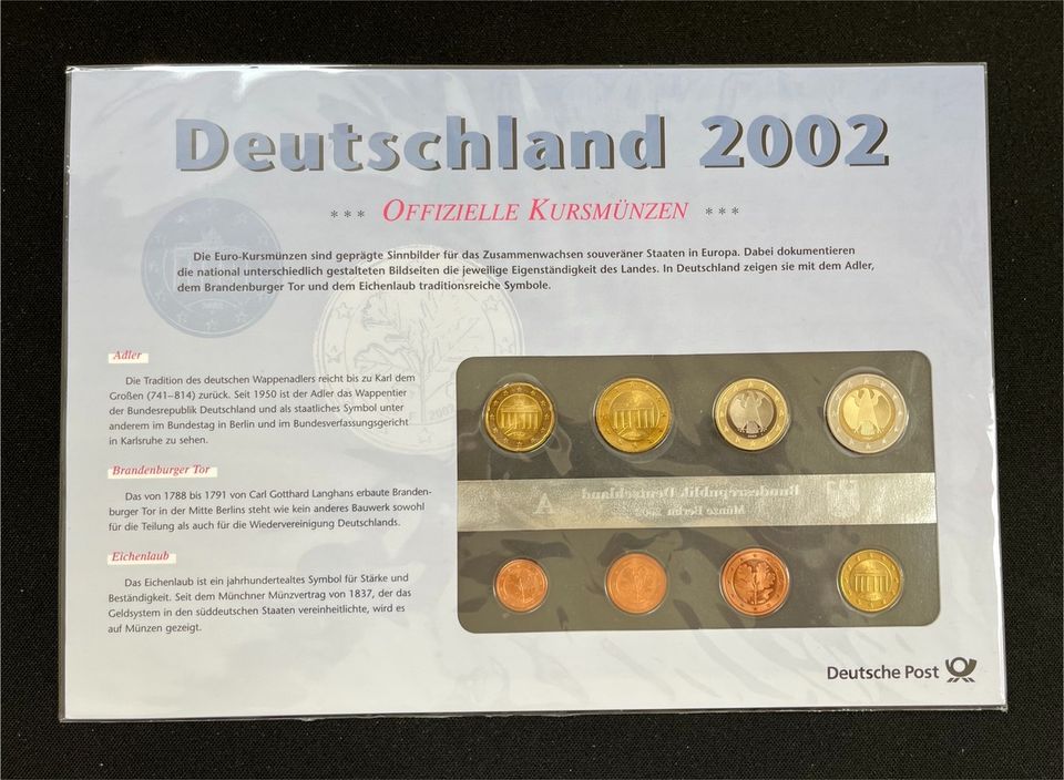 Kursmünzensatz 2002 ADFGJ in Biberach an der Riß