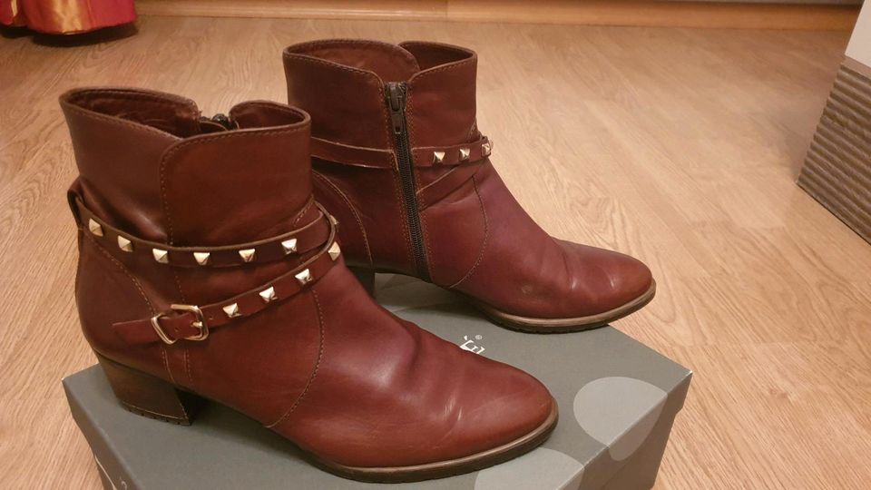 Damen Stiefeletten,  Größe 39,5, braun, Schuhe, Leder, Maripé in Steinfeld