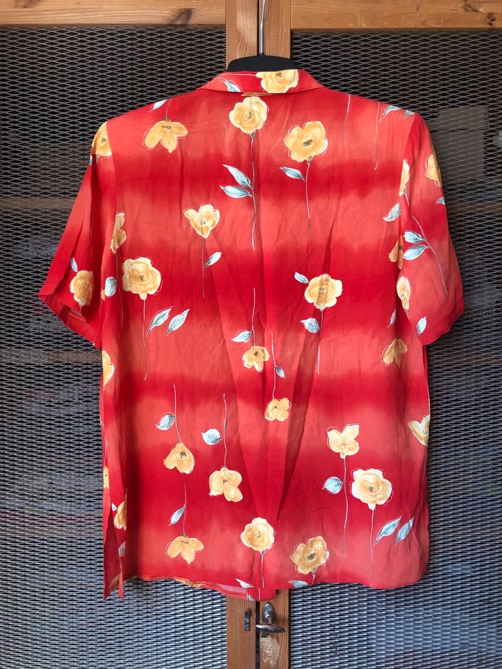 Vintage Bluse Floral Orange Rot Sommer in Duisburg