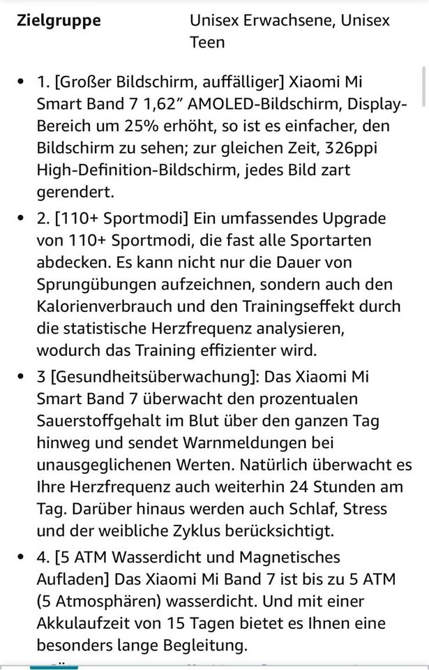 XIAOMI Smart Band 7 Fitnesstracker, Uhr, in Kissenbrück