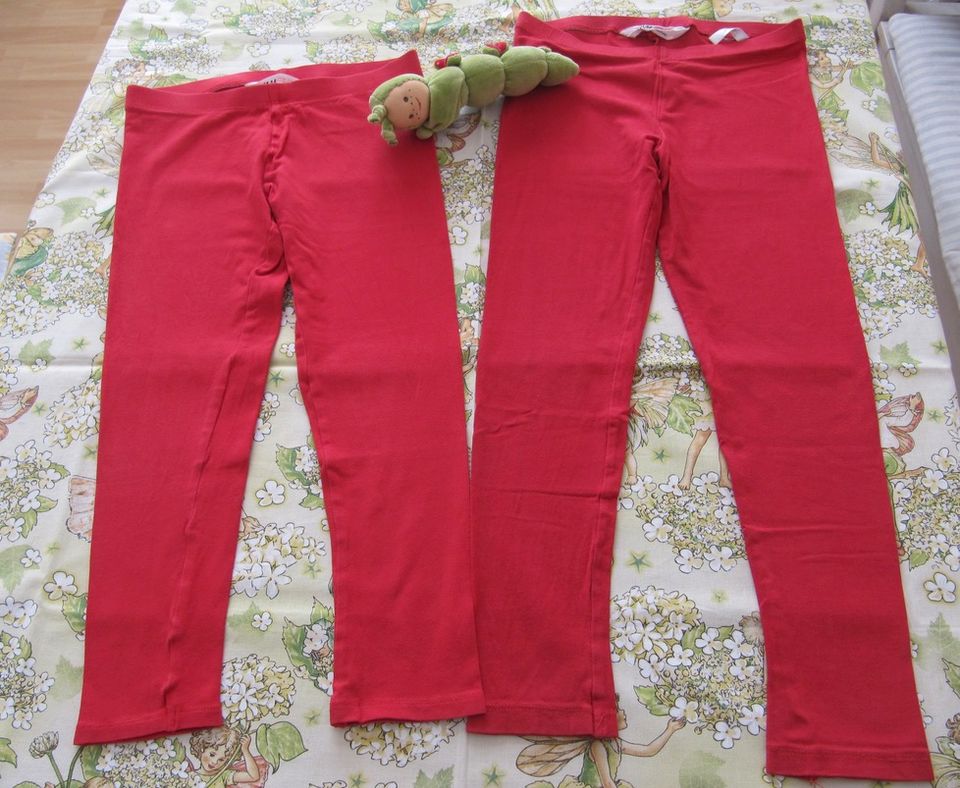 Hose Leggings 3/4 H&M 122/128 rot neuw. in Weimar