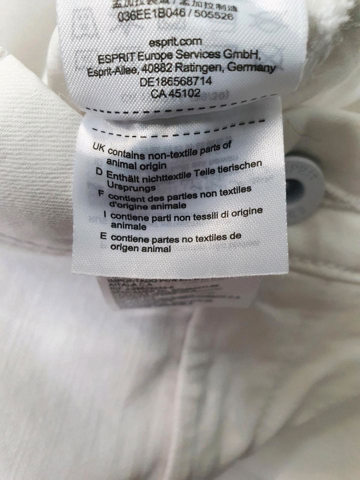 Schicke stretchige weiße Jeans von Esprit, Größe 29/30 in Mittenaar