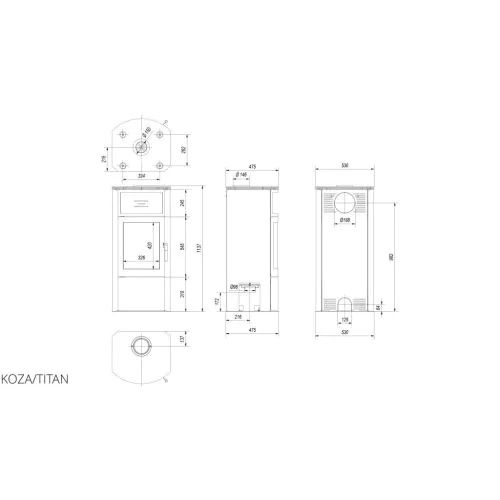 Kratki Kaminofen Koza Titan mit Warmhaltefach 11 kW KOZA/TITAN in Mühlhausen