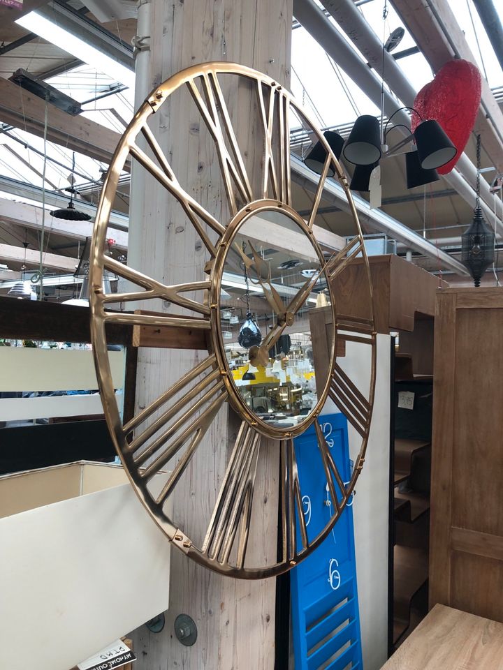 NEU XXL Wanduhr Uhr Gold mit Spiegel römische Ziffern  Ø 120cm in Bremen