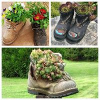 alte Stiefel/Schuhe/Gummistiefel upcycling-Gartendeko Niedersachsen - Wanna Vorschau