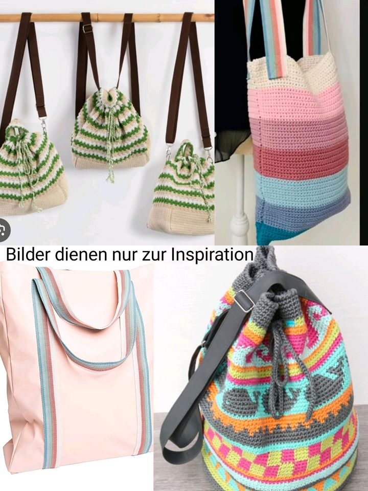 Creative Cotton dégradé Gurtband /Wolle Bobbel Garn Häkeln Tasche in Wülfrath